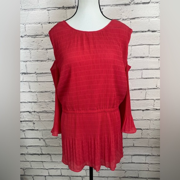 Lane Bryant Pink Cold Shoulder Boho Top size 20 - Picture 1 of 13